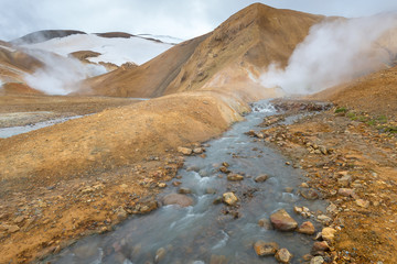 Hveradalir, hot spring valley in Kerlingarfjoll area, Iceland