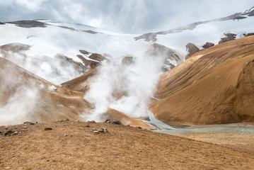 Hveradalir, hot spring valley in Kerlingarfjoll area, Iceland