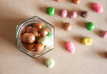 Colorful sweet dragees.