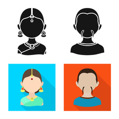 Isolated object of imitator and resident logo. Set of imitator and culture stock vector illustration.