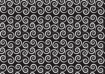 Ink abstract doodle seamless pattern, white color on black ground, fashion textile design seamless patterns, vector illustration file.