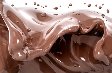 Splash of chocolate abstract background 3d rendering