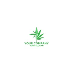 Cannabies Leaf and Compass Logo Design Vector