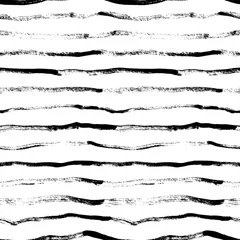 Photo sur Plexiglas Rayures horizontales Modèle sans couture de vecteur avec des lignes de doodle. Texture de griffonnage de pinceau d& 39 encre.