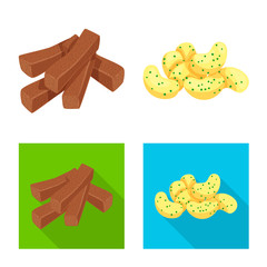 Isolated object of Oktoberfest and bar logo. Collection of Oktoberfest and cooking stock vector illustration.