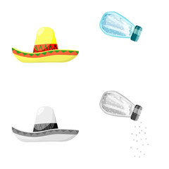 Isolated object of cafe and Latin icon. Collection of cafe and national stock vector illustration.