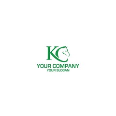 KC Equestrian Logo Design Vector