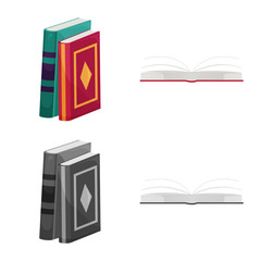 Isolated object of training and cover logo. Collection of training and bookstore vector icon for stock.
