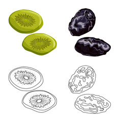 Vector illustration of food and raw symbol. Collection of food and nature vector icon for stock.