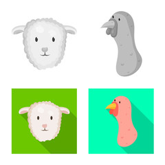 Vector design of agriculture and breeding symbol. Set of agriculture and organic stock vector illustration.