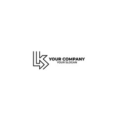 LK Line Arrow Logo Design Vector