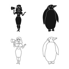 Isolated object of nature and fun logo. Set of nature and entertainment stock vector illustration.