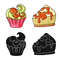 Vector design of confectionery and culinary sign. Collection of confectionery and product vector icon for stock.