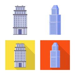 Vector design of municipal and center logo. Set of municipal and estate stock vector illustration.