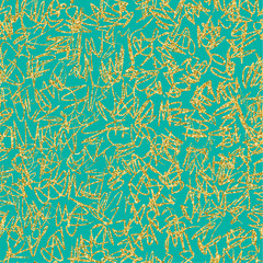 Vector seamless scribble pattern, made of chaotic lines and gold glitter.
