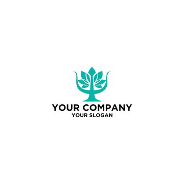 Psychology Flower logo design vector