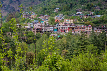Fototapeta na wymiar Photo of himalayan village in manali