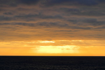 Amazing sunset in North Pacific ocean.