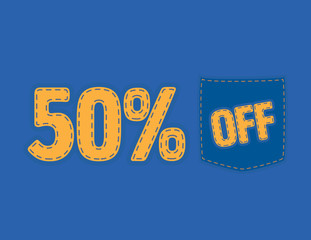 Colorful Sale vector patch - 50% off