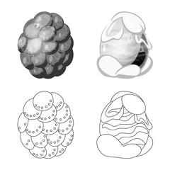 Vector illustration of animal and prehistoric logo. Collection of animal and cute vector icon for stock.