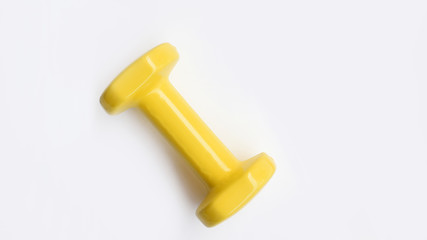 close up of dumbbell isolated on white background