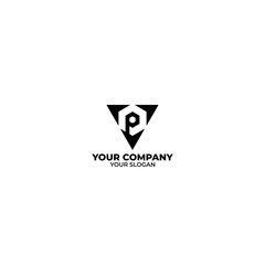 VP Triangle Logo Design Vector