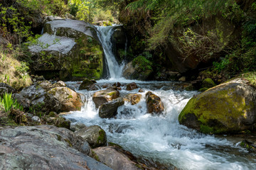 Naklejka na ściany i meble waterfall in the wild attracted many tourists to visit