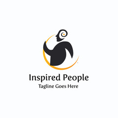 Inspired people logo design template. Vector illustratrion