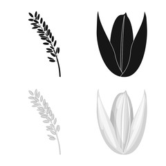Obraz premium Isolated object of crop and ecological sign. Collection of crop and cooking vector icon for stock.