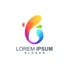 letter B logo design color full