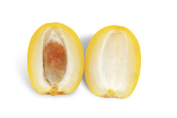 Raw date palm sweet fruit  isolated on white background. This has clipping path.       