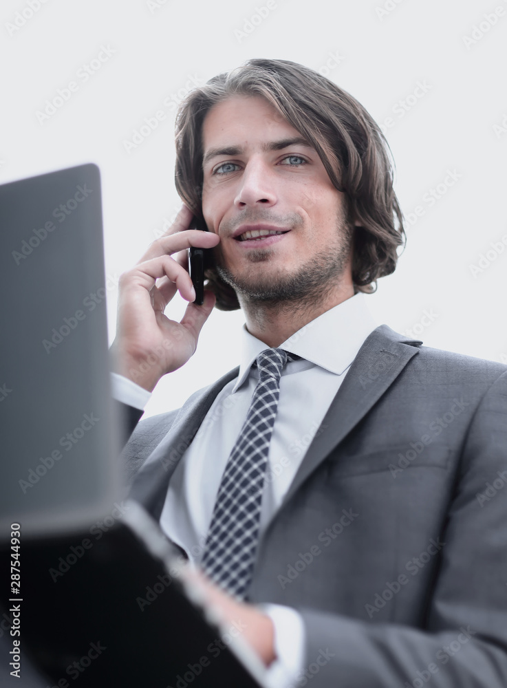 Canvas Prints closeup.successful businessman talking on the phone