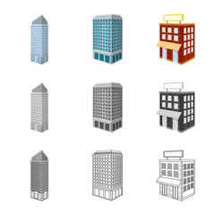 Vector design of construction and building logo. Set of construction and estate stock symbol for web.