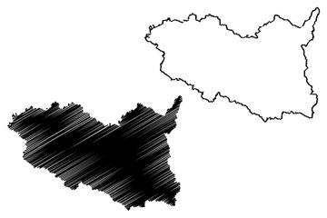 Pardubice Region (Bohemian lands, Czechia, Regions of the Czech Republic) map vector illustration, scribble sketch Pardubice map
