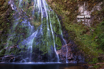 Thac Tinh Yeu Waterfall which lies within Hoang Lien National Park near Sapa Vietnam Asia