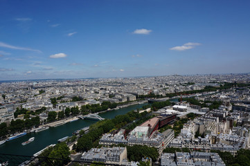 top view of Paris from the height of the Eiffel tower