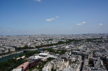 Fototapeta premium top view of Paris from the height of the Eiffel tower