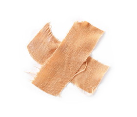 Adhesive band aid isolated on white background, top view