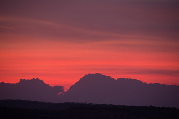 Sunset and clouds over the outback in the Kimberley, Western Australia