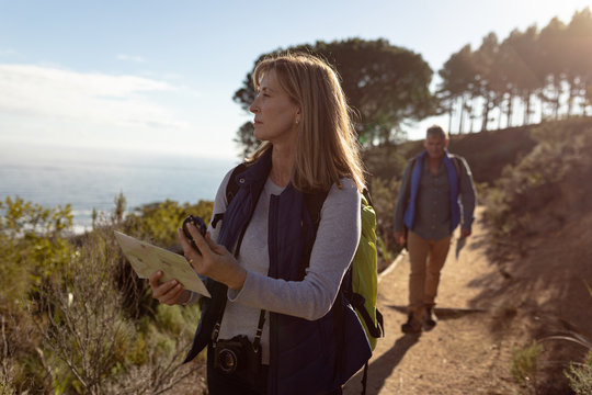 Couple enjoying time outside in nature
