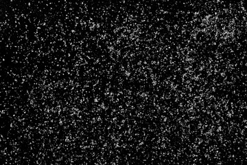 Sea salt crystals isolated on black background, top view