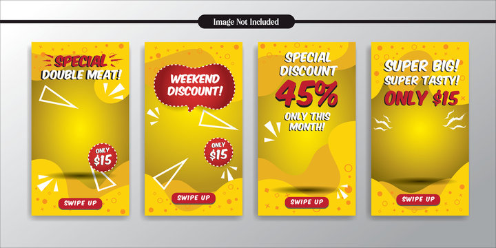 Social Media yellow and red template layout