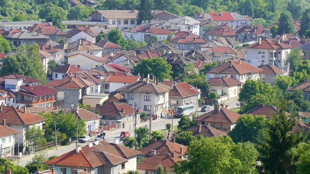 Panoramic view of the old town in Tryavna, Bulgaria