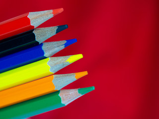 Fondo de Lápices de colores agrupados de cerca