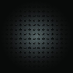 Marijuana pattern center light vector dark background