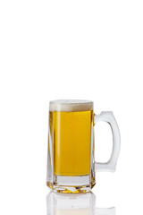 Perfect glass of beer on white background