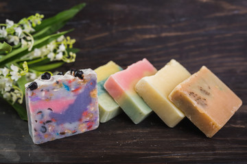 beautiful handmade colorful natural soaps