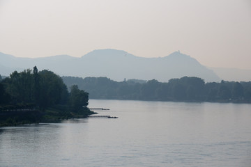 View to Siebengebirge in Bonn