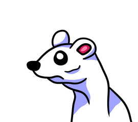 Sad Stylized Thin Polar Bear