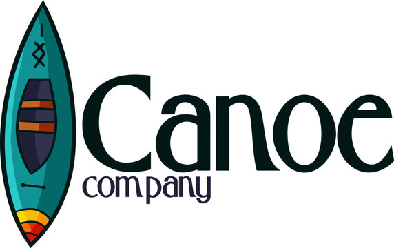 Cute and funny logo for canoe store or company